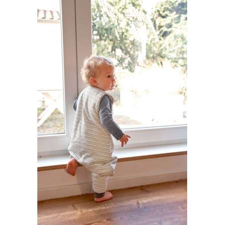 LÄSSIG Schlaf Jumpsuit Cozy Home Striped-grey-anthracite 3
