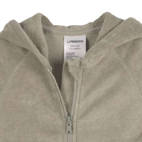 LÄSSIG Frottee Jacke Cozy Terry Jacket Olive Reißverschluss