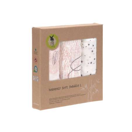 LÄSSIG Mulltücher Heavenly Soft Swaddle L 3er Set 80 x 80 cm