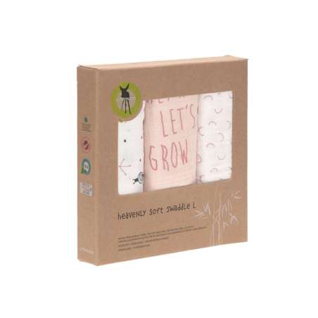 LÄSSIG Mulltücher Heavenly Soft Swaddle L 3er Set 80 x 80 cm