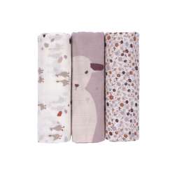 LÄSSIG Mulltücher Heavenly Soft Swaddle L 3er Set 80 x 80 cm