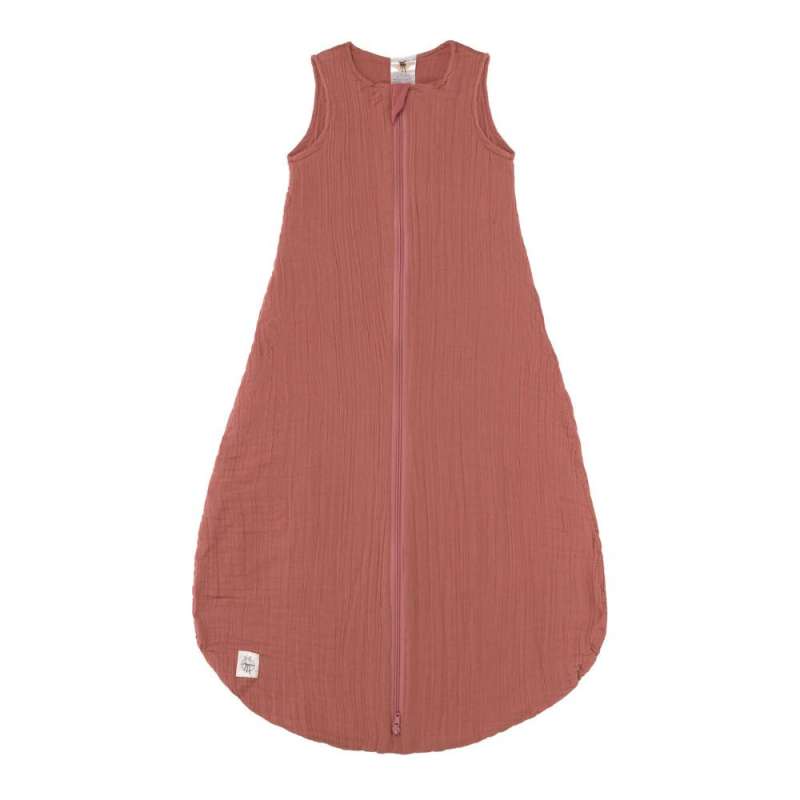 LÄSSIG Musselin Babyschlafsack BIO Baumwolle - summer season edition Rosewood Vorderansicht